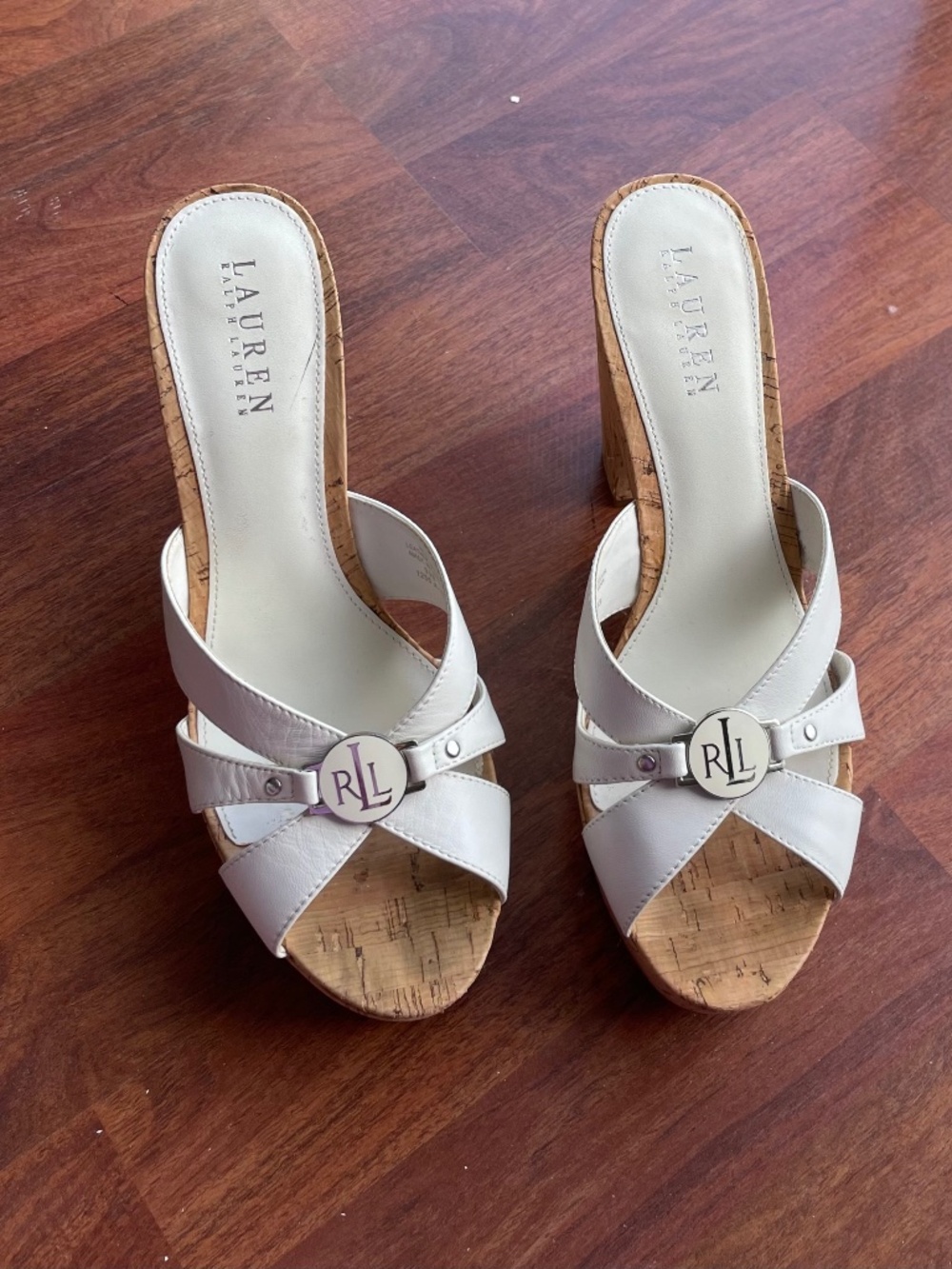 🤍 Lauren Ralph Lauren Cork Wedge Sandals (Size 9.5)